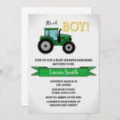 Traktor Baby Shower Einladung, Traktor Boy Einladung (Vorne/Hinten)