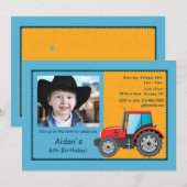 Traktor-Bauernhof-Fahrzeug-Foto-Einladung Einladung (Vorne/Hinten)