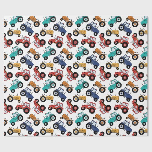 Traktor Birthday Party Geschenkpapier (Flach)