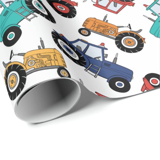 Traktor Birthday Party Geschenkpapier (Rolleneckpunkt)