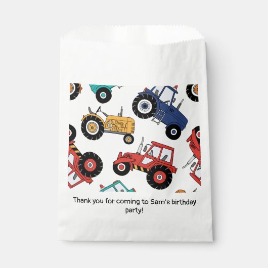Traktor Birthday Party Geschenktütchen (Vorderseite)