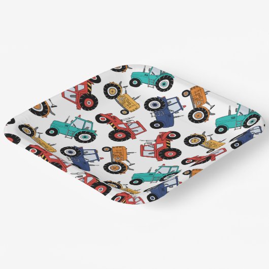 Traktor Birthday Party Pappteller (Gewinkelt)