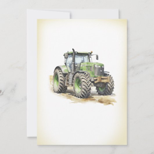 Traktor Boy Babydusche Einladung (Rückseite)