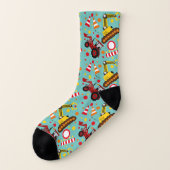 Traktor, Bulldozer und Polka-Punkte Socken (Links - Außen)