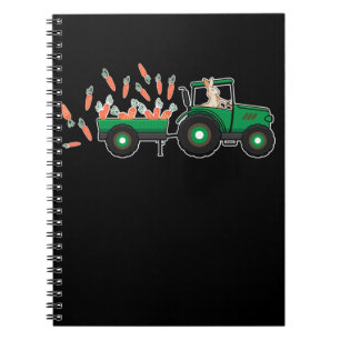 Traktor Bunny Driving Carrots Girls Boys Notizblock