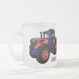 Traktor Cartoon-Illustration Mattglastasse