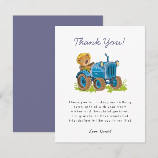 Traktor Dankeskarte (Vorne/Hinten)