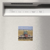Traktor, der einen Samenkornpflanzer zieht. Magnet (In Situ (Geschirrspüler))