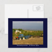 Traktor Ernte Mandeln ländliche Spanien Postkarte (Vorne/Hinten)