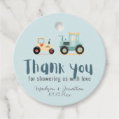 Traktor-Fahrer Bauernjunge Babydusche Liebesmarken Geschenkanhänger (Vorderseite)