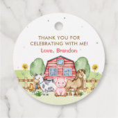 Traktor Farm Animes 1. Geburtstag Geschenkanhänger (Rückseite)