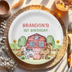 Traktor Farm Animes 1. Geburtstag Pappteller
