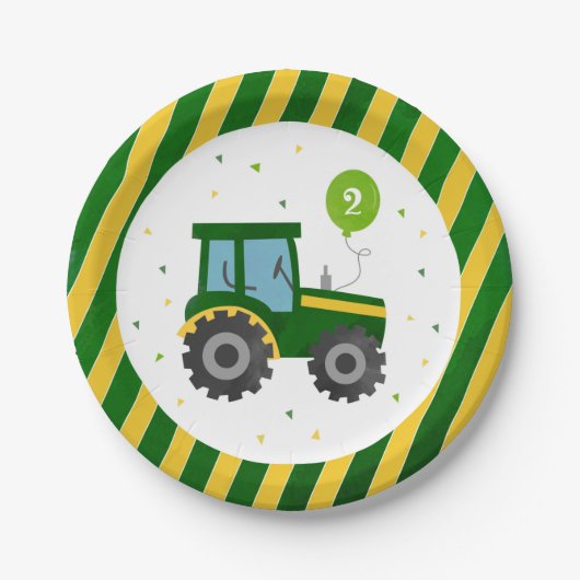 Traktor Farm Barnyard Geburtstagspartei Teller (Vorderseite)