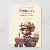 Traktor Farm Birthday Party Tiere Einladung (Vorderseite)