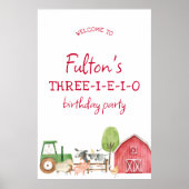 Traktor Farm Geburtstag Begrüßungszeichen Poster (Vorne)