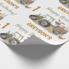 Traktor Farm Geburtstagspartei Tiere Stall Geschenkpapier
