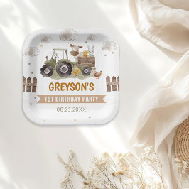Traktor Farm Geburtstagspartei Tiere Stall Pappteller
