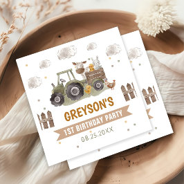 Traktor Farm Geburtstagspartei Tiere Stall Serviette