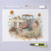 Traktor Farm Sonnenblume Seidenpapier (Handwerk)
