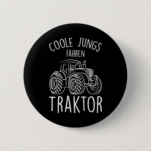 Traktor für coole Jungen Button (Vorderseite)