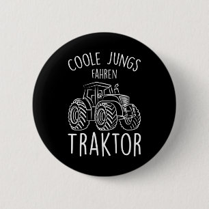 Traktor für coole Jungen Button