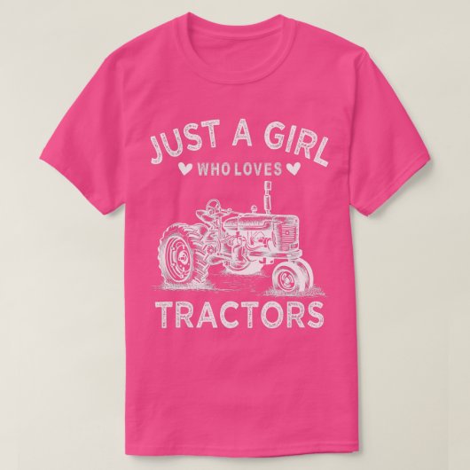 Traktor für Frauen nur ein Mädchen, das Lieben Tra T-Shirt (Design vorne)