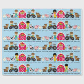 Traktor für Landtiere, das Alter des Namens des Ki Geschenkpapier (Flach)