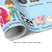 Traktor für Landtiere, das Alter des Namens des Ki Geschenkpapier