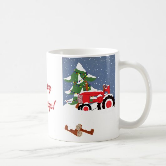 Traktor für Weihnachten Kaffeetasse (Rechts)