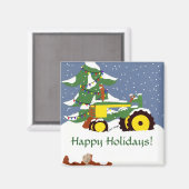 Traktor für Weihnachten Magnet (Vorderseite/Rückseite)