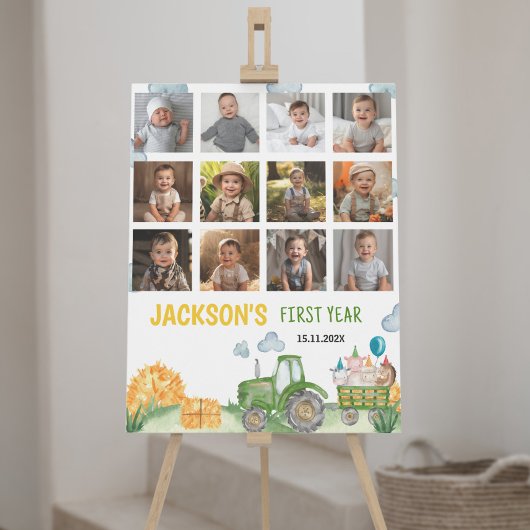 Traktor Geburtstag Foto Meilenstein Unterzeichnung Poster