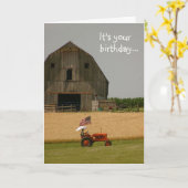 Traktor Geburtstagskarte: Zeit zum Feiern! Karte (Gelbe Blume)