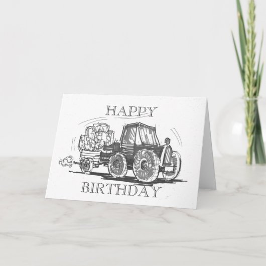 Traktor Happy Birthday Card Karte (Vorderseite)