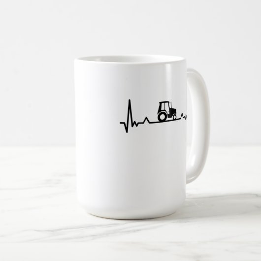 Traktor Heartbeat Landwirtschaft und Bauer Geschen Kaffeetasse (VorderseiteRechts)