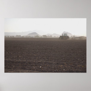 Traktor im Feld Poster