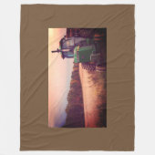 Traktor im Herbstfeld Fleecedecke (Vorderseite)