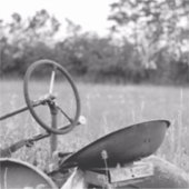 Traktor im Langgras Aufkleber (Vorderseite)