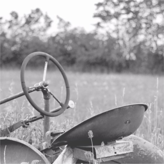 Traktor im Langgras Aufkleber (Vorderseite)