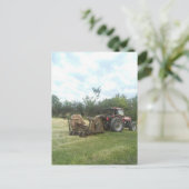 Traktor im Sommer Postkarte (Stehend Vorderseite)