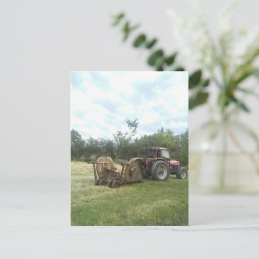 Traktor im Sommer Postkarte (Stehend Vorderseite)