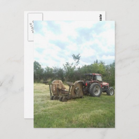 Traktor im Sommer Postkarte (Vorne/Hinten)