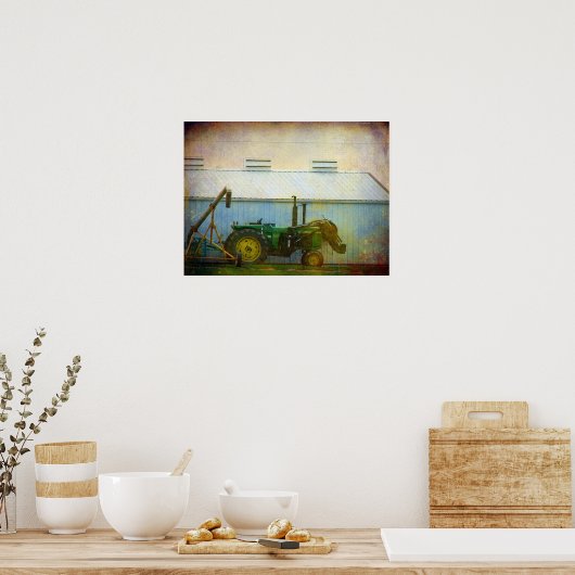 Traktor in der Hog Barn Poster (Küche)