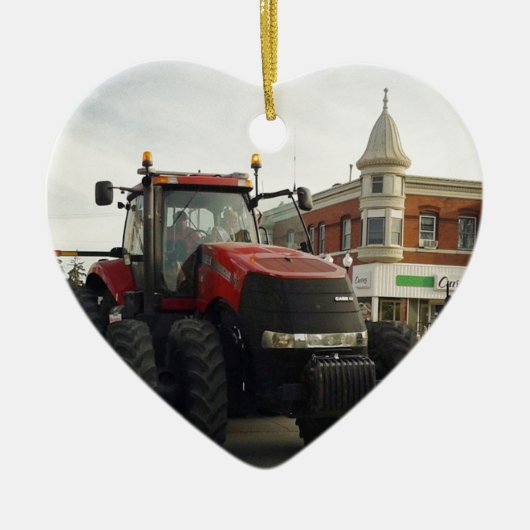 Traktor in der Traktor-Parade Keramikornament (Vorne)