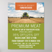 Traktor in Feld-, Bauer- und Butlerwerbung Poster (Vorne)