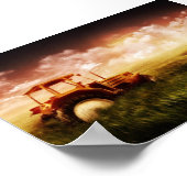 Traktor in Feldposter Poster (Ecke)