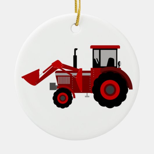 Traktor Keramik Ornament (Vorne)