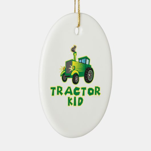 Traktor Kid, grün Keramik Ornament (Rechts)