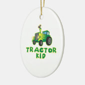 Traktor Kid, grün Keramik Ornament (Links)