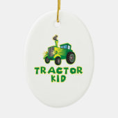 Traktor Kid, grün Keramik Ornament (Vorne)