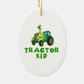 Traktor Kid, grün Keramik Ornament (Hinten)